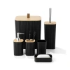 Hotel and homestay bamboo and wood ornaments 6-piece set, bathroom supplies set, toilet brush, toothbrush holder, trash can Item Picture
